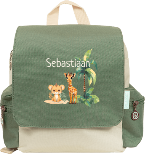 Rugzakje met naam en kawaii jungle