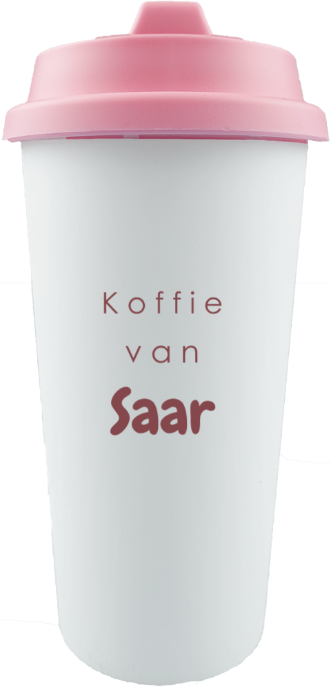 Koffiebeker roze met naam