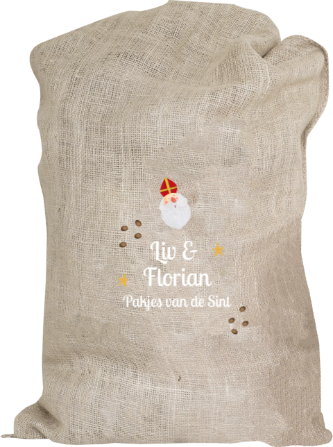 Jute Sinterklaaszak met naam