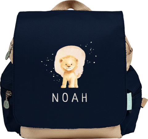 Rugzakje met naam en leeuwtje