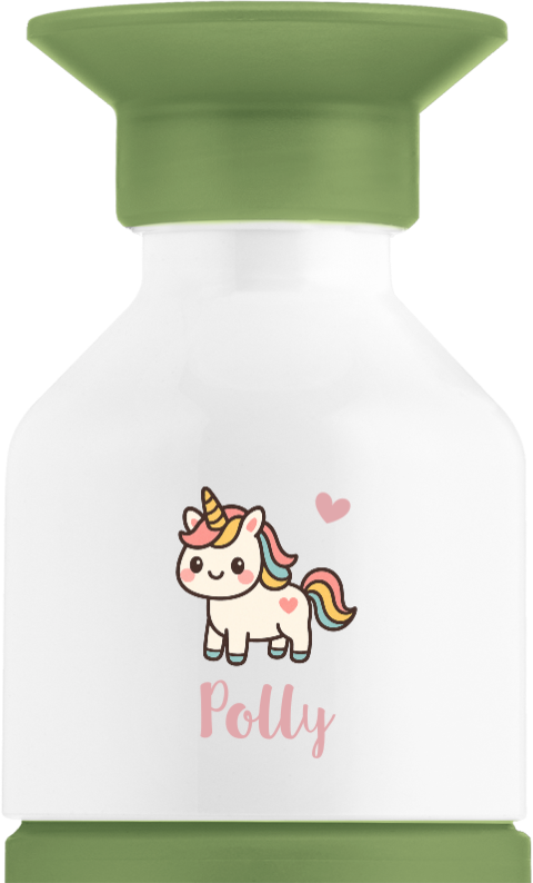 Dopper steel MINI met Kawaii eenhoorn en naam