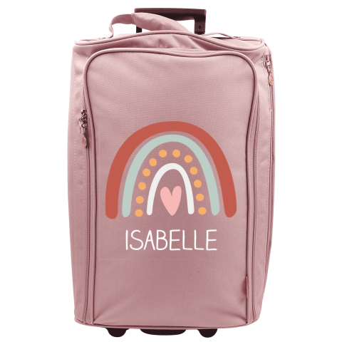 Reistrolley met naam en regenboog