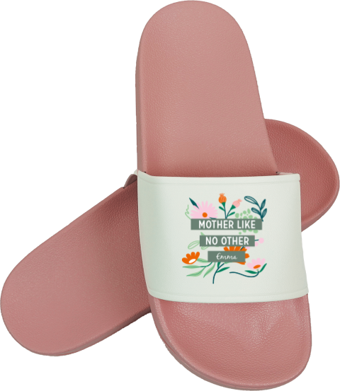 Badslippers Moederdag met bloemen en naam