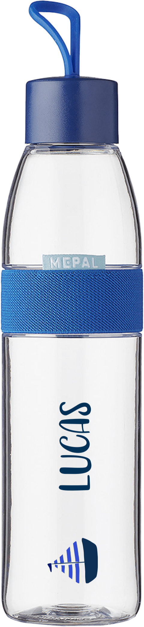Mepal waterfles Ellipse met naam en zeilboot