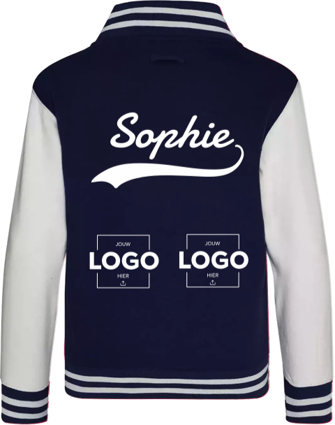 Baseball vest met naam en sponsorlogos