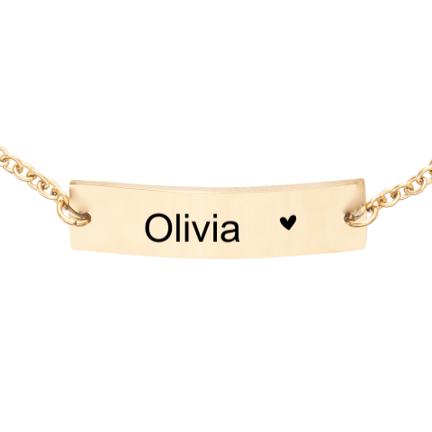 Armband kind met naam en hartje