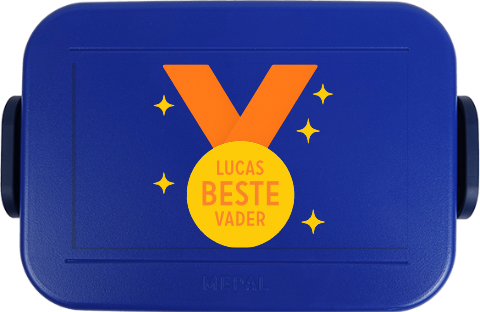 Mepal broodtrommel To Go met medaille voor vaderdag