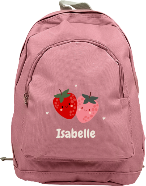 Junior rugzak met naam en aardbeien