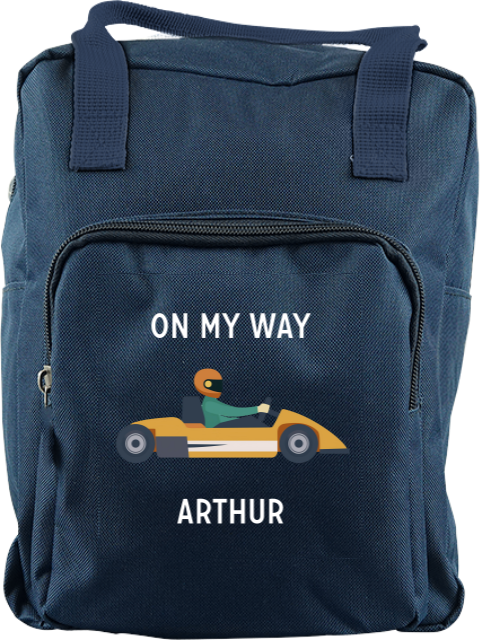 Rugtas classic met naam en raceauto