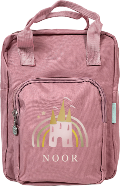 Rugtas classic met naam en prinsessen kasteel