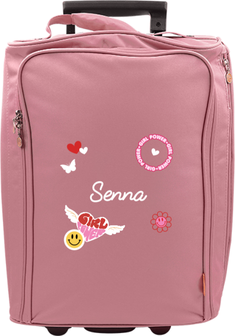 Kindertrolley met naam en hip sticker-design