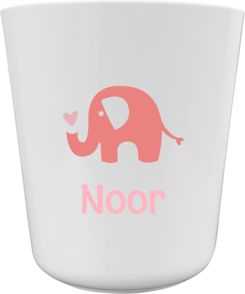 Kinderbeker met naam en olifantje