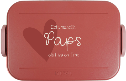 Mepal broodtrommel To Go met hartje voor vaderdag