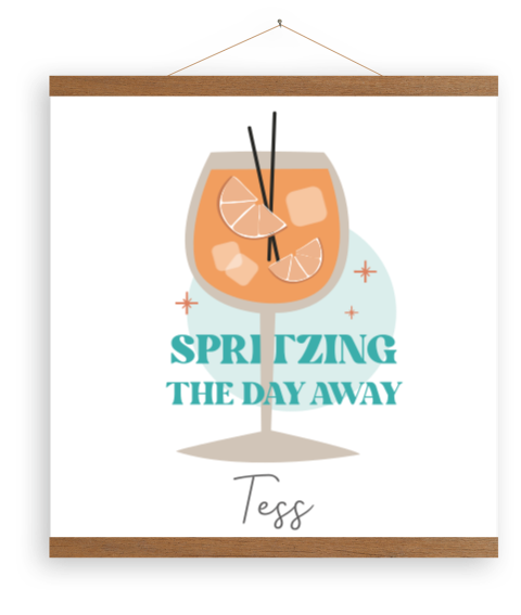 Canvas poster met naam en Aperol Spritz