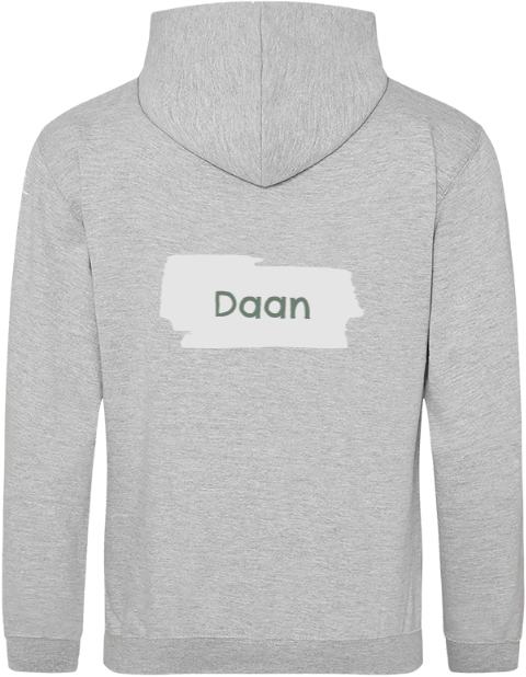 Hoodie met naam en penseelstreek