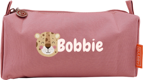 Etui met naam en luipaard