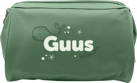 Toilettas met naam en zeedieren