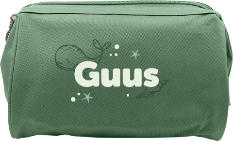 Toilettas met naam en zeedieren