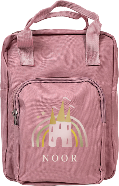 Rugtas classic met naam en prinsessen kasteel