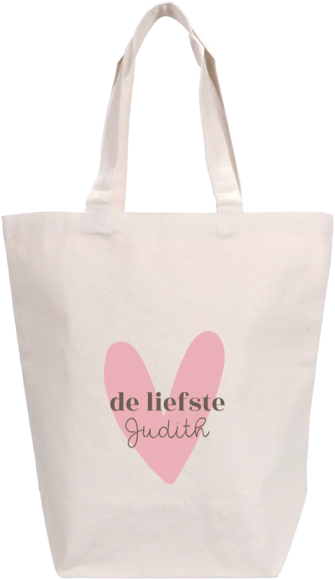 Katoenen tas met naam en hart