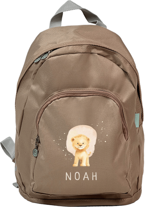 Junior rugzak met naam en leeuw