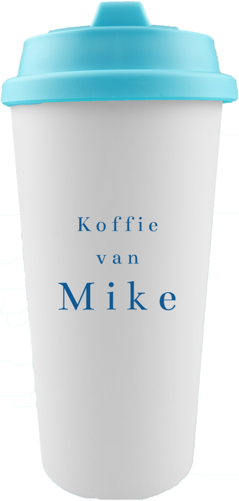 Koffiebeker blauw met naam