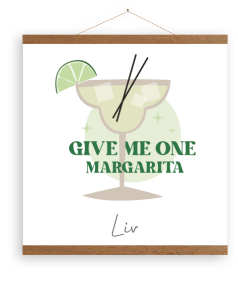 Canvas poster met naam en margarita