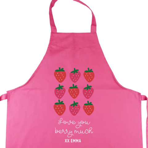 Kookschort met naam en aardbeien