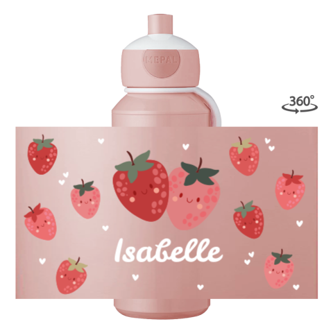 Mepal pop-up drinkfles Campus met aardbeien en naam
