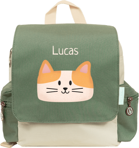 Rugzakje met naam en poes