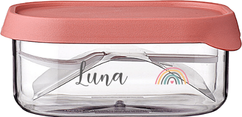 Mepal fruitbox met naam en regenboog