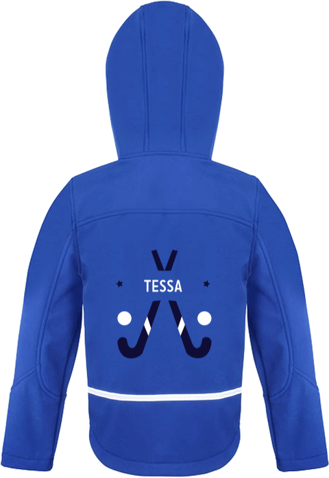 Softshell jack met naam en hockey