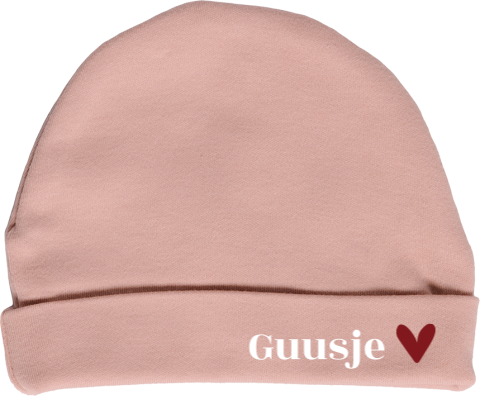 Babymutsje met naam en hartje