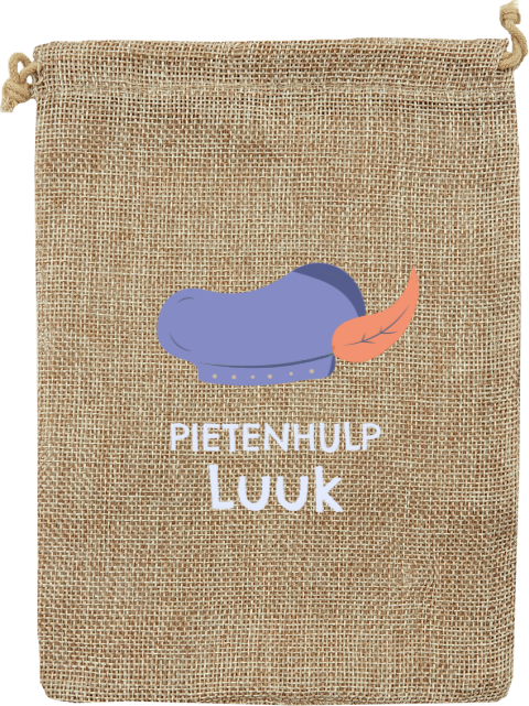Pepernotenzakje met naam en pietenmuts