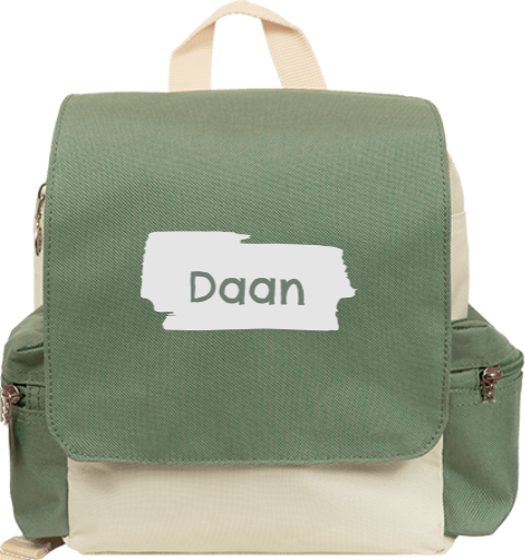 Rugzakje met naam en streep verf