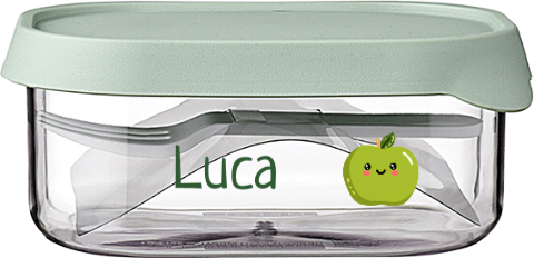 Mepal fruitbox met naam en appel