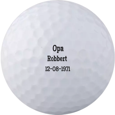 Golfballen met naam en datum