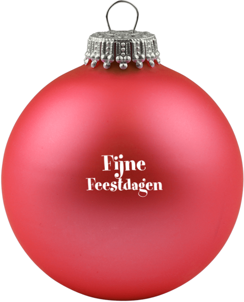Glazen kerstbal - Fijne feestdagen