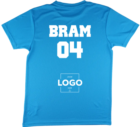 Sportshirt kind met naam, rugnummer en clublogo