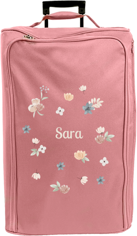 Reistrolley XL met naam en lentebloemen