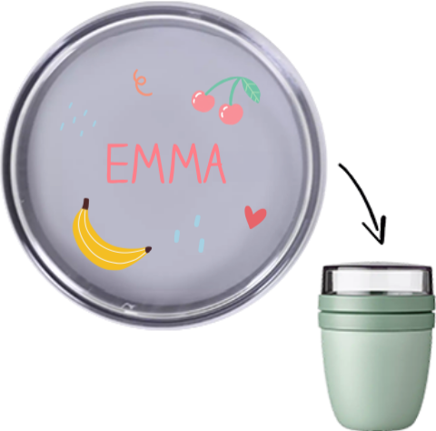 Mepal lunchpot Ellipse met naam en tropisch fruit