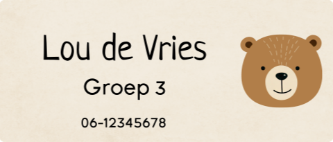 Naamsticker met beer