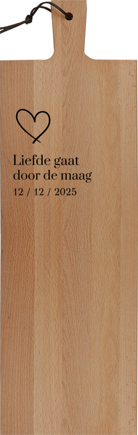 Borrelplank met datum en hart