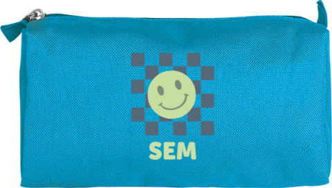 Etui met naam en smiley