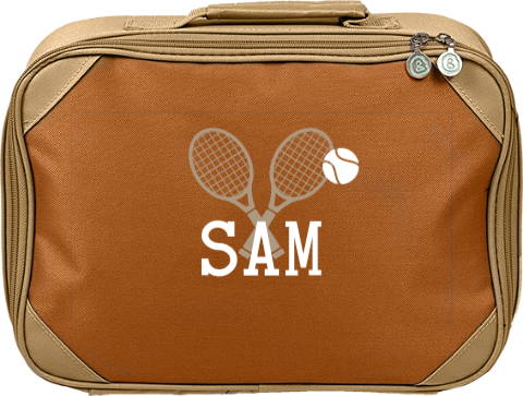 Koffertje met naam en tennis rackets