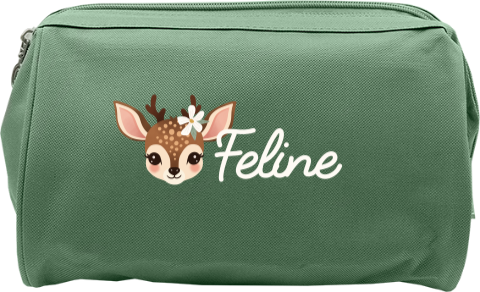 Toilettas met naam en hertje