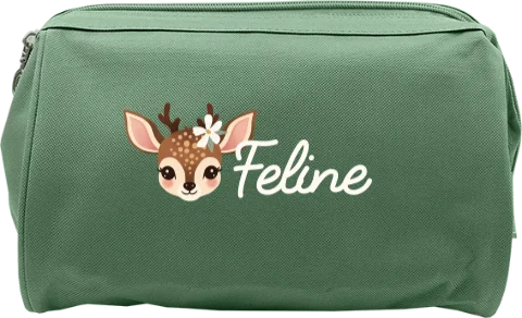 Toilettas met naam en hertje