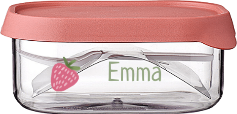 Mepal fruitbox met naam en aardbei