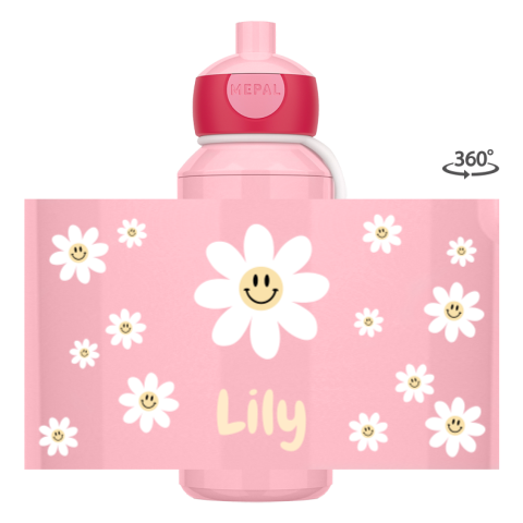 Mepal pop-up drinkfles Campus met naam en madeliefjes