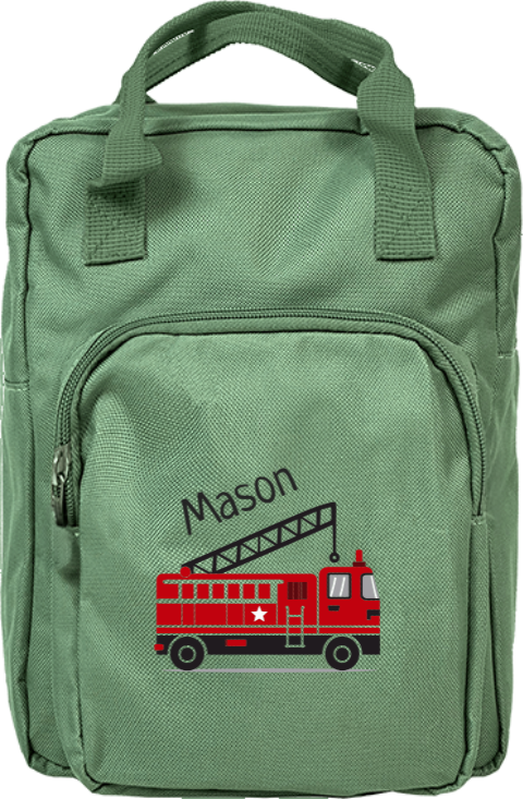 Rugzak classic met naam en brandweerwagen